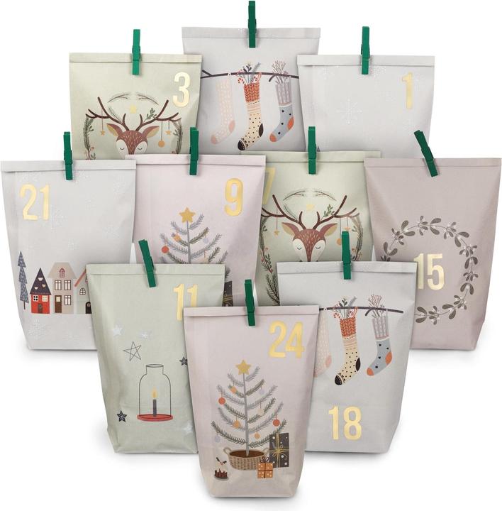 Produktbild G. Wurm Tüten mit Klammern Weihnachtsmotiv