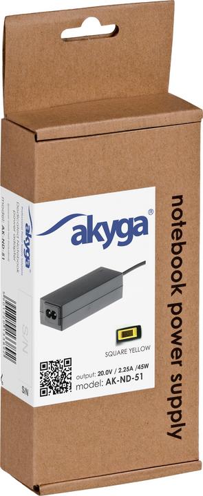 Actual product image Akyga AK-ND-51 - Notebook - Indoor - 100 - 250 V - 55 +/- 5 Hz - 45 W - 20 V (45 W)
