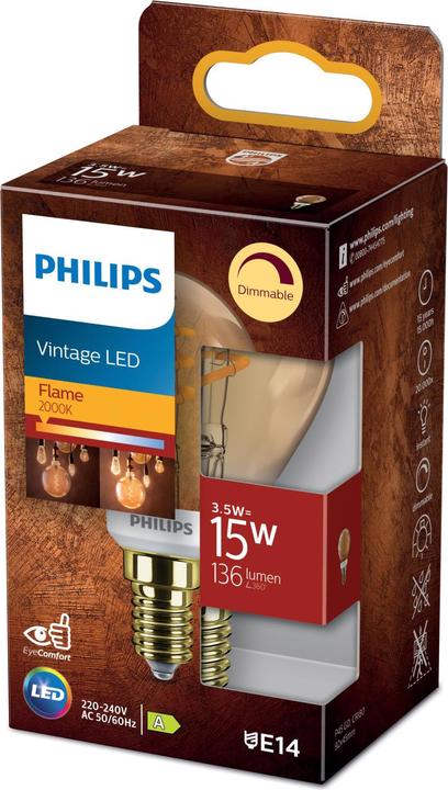 Produktbild Philips Kerzenlampe (E14, 3.50 W, 136 lm, 1 x, A)