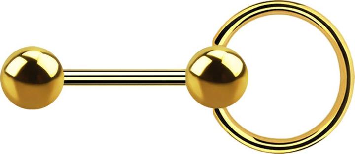 Actual product image Star Piercing Barbell vergoldet mit Kugel und Kugel Ball Closure Ring (Surgical steel 316L, without brass)