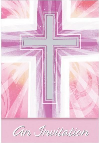 Actual product image Amscan Die Cut Communion Invitations (Pack of 8) (8 pcs.)
