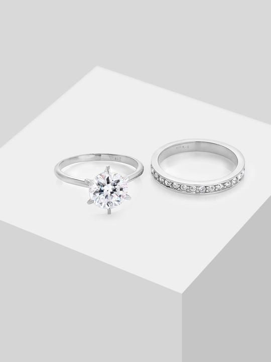 Immagine prodotto Elli 2er Set verziert mit Kristallen (50, 925 Argento)