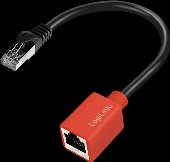 Produktbild LogiLink Geräteschutzadapter für RJ45-Anschlüsse (Break-Away-Adapter) (SFTP, CAT6a, 0.20 m)