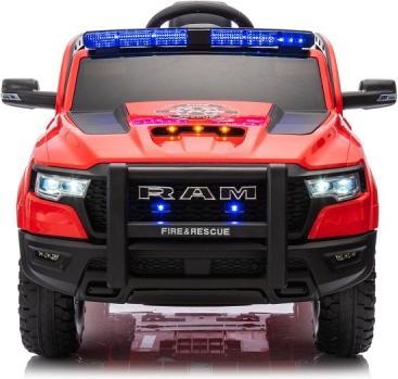 Actual product image Es-toys Kinderfahrzeug – Elektro Auto „Feuerwehr Dodge RAM“ 4 Motoren- 2,4Ghz Fernsteuerung, MP3 + Sir