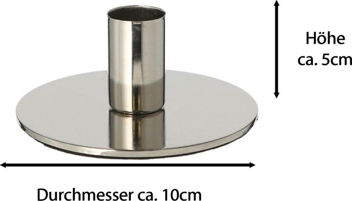 Actual product image Novaliv 8x Stick Candle Holder Metal Candle Holder SILVER 10x5cm Christmas Decorative Candle Pin (10 x 5 cm)