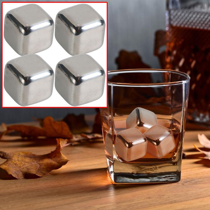 Produktbild Excellent Houseware Eiswürfel Kühlsteine aus Edelstahl, 8er Set (Wiederverwendbare Eiswürfel)