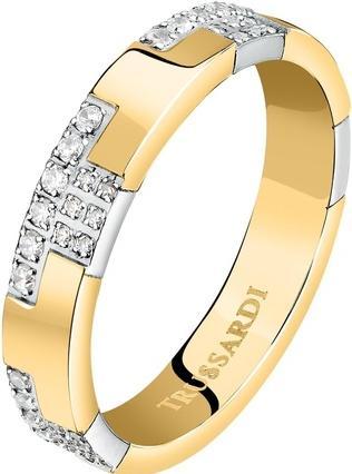 Image du produit Trussardi Bague bicolore scintillante en acier T-Logo TJAXC39 - Circuit : 54 mm (54)