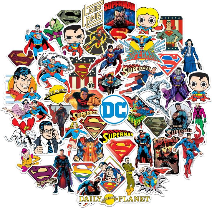 Actual product image Superman Deluxe Character Stickers (Pack of 50)