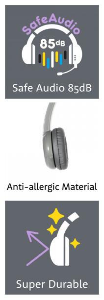 Actual product image Buddyphones On Ear Multimedia Headphones for Kids with Microphone in Purple BP-GALAXY-PURPLE