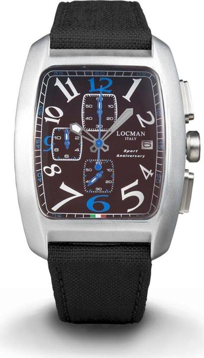 Produktbild Locman Italy Herrenuhr Sport Anniversary Chrono schwarz/blau Ref. 0470 (Chronograph, 37 mm)