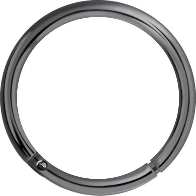 Star Piercing Micro Segmentring klappbar schwarz Ruthenium überzug (ohne Messing, 925 Sterlingsilber)