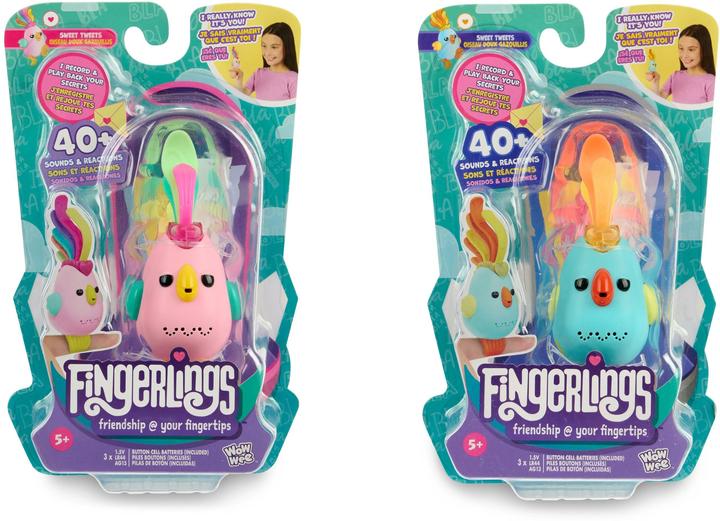 Produktbild WowWee Fingerlings Sweet Tweets Interactive Bird: Debbie, Record & Play Secret Messages, 40+ Sounds & React (Multilingual)