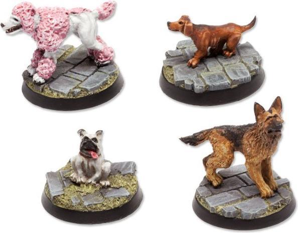 Produktbild Tabletop-Art Miniaturen-Set Hunde – Set 3 4 Teile (Metall)