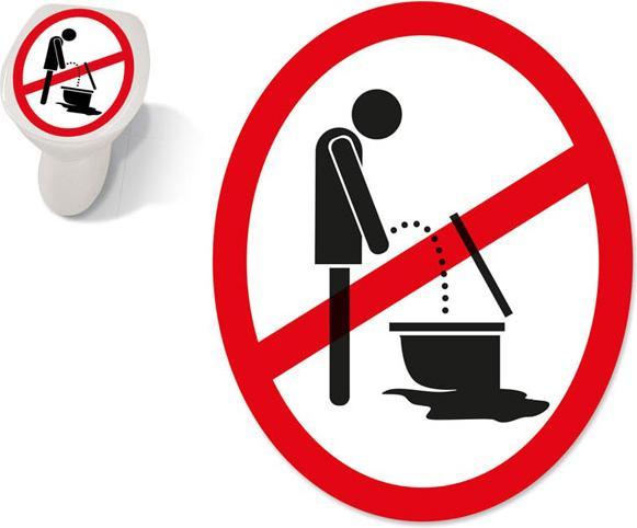Actual product image Familie von Quast Toilet lid sticker - Toilet Sticker Standing Pinkler