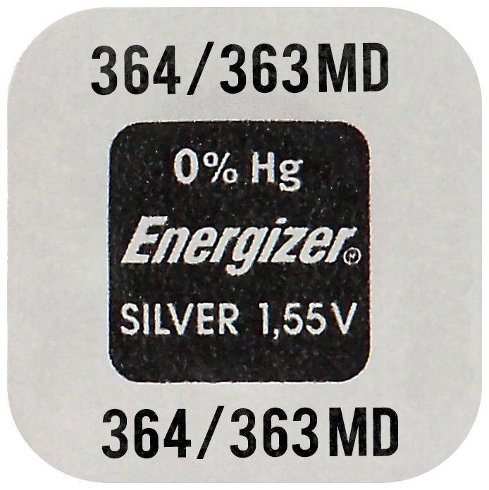 Produktbild Energizer Silberoxid Knopfzelle, SR60/364/363, 1,55 V/20 mAh (1 Stk., SR60, 20 mAh)