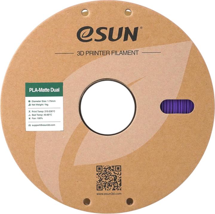 Actual product image eSUN PLA MATTE DUAL 1,75mm GREEN PURPLE 1kg (PLA, 1.75 mm, 1000 g, Multicoloured)