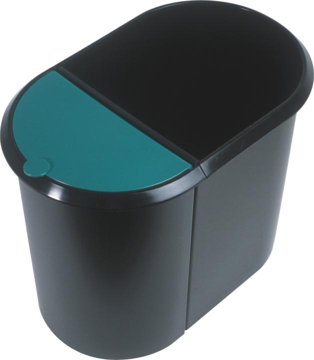 Immagine prodotto Helit Cestino per carta straccia "doppio", ovale, PE, nero/verde (29 l)