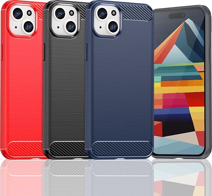 Produktbild Hurtel Flexible Carbon-Musterhülle für iPhone 15 Plus Carbon Case – Blau (Apple iPhone 15 Plus)