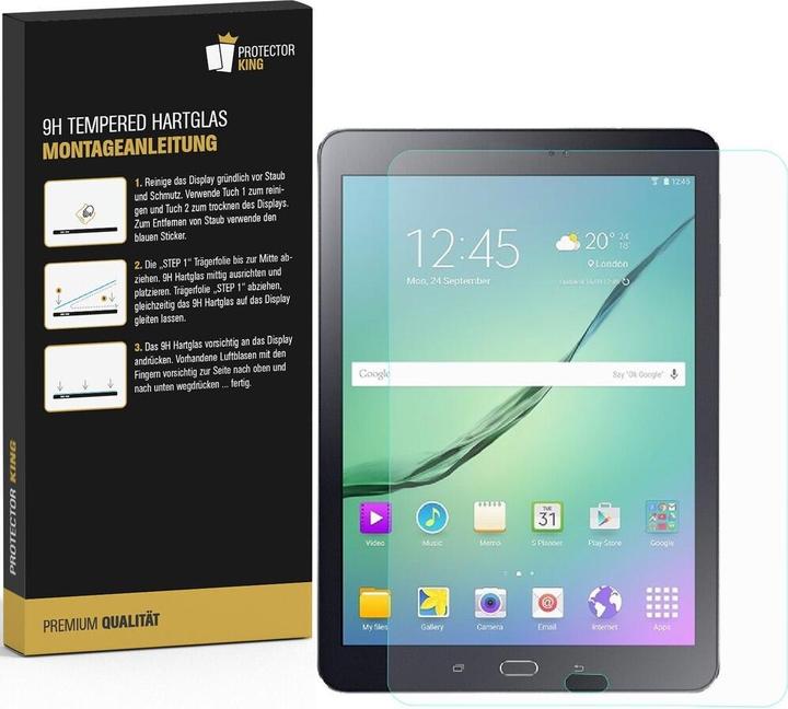 Actual product image Protectorking 2x real tempered 9H armoured glass 3D CLEAR (2 Piece, Galaxy Tab S2 9.7)