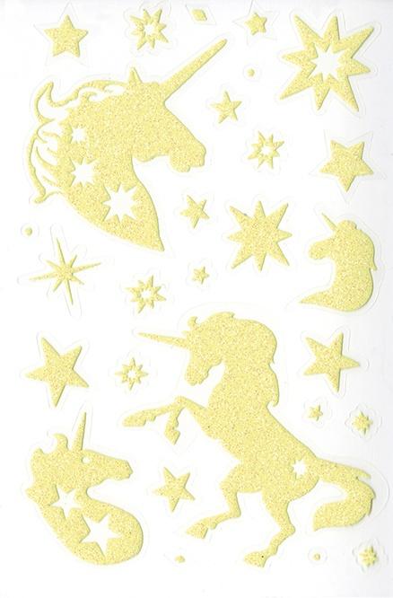 Actual product image Clairefontaine Motif Sticker Phospho Unicorn 2 sheets, 56 stickers