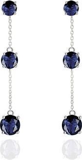 Beneto Exclusive - Elegant silver earrings with sapphires SAFAGUP2718