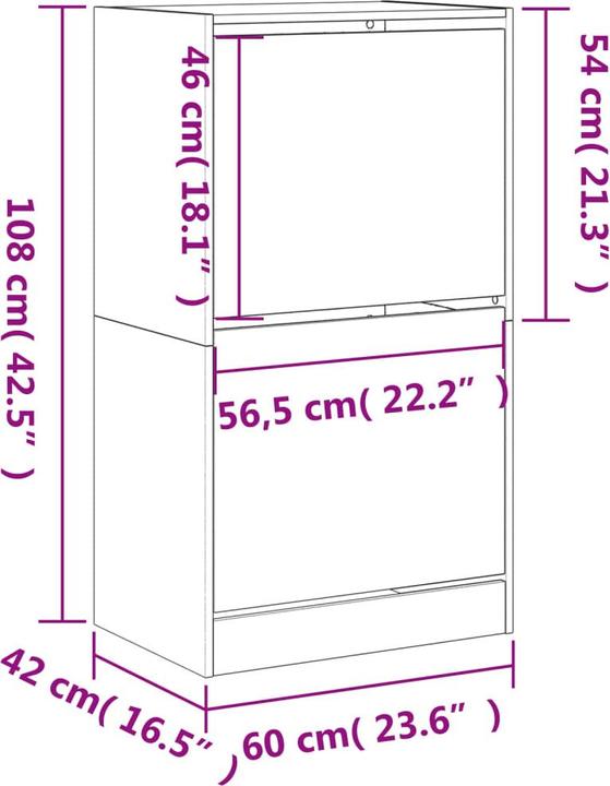 Immagine prodotto VidaXL Jennica (60 x 42 x 108 cm)