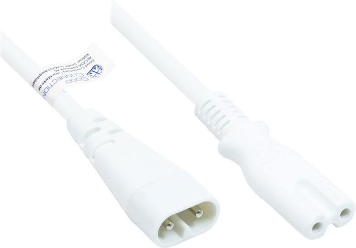 Produktbild Good Connections Euro-Verlängerung C8 Stecker (gerade) an C7/Euro 8 Buchse (gerade), weiss, 0,75 mm², 2 m, ® (2 m)
