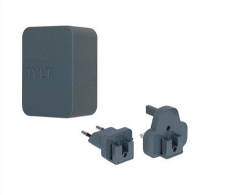 Actual product image Tylt Travel Adapter Dual USB Gray