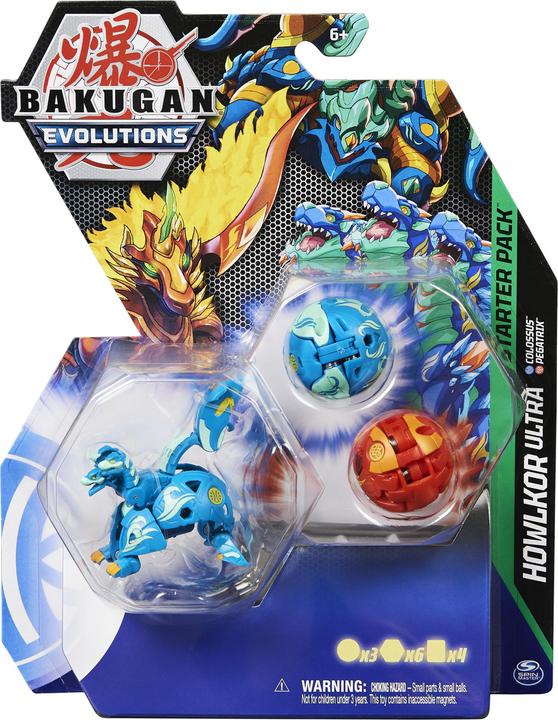 Produktbild Bakugan 'Evolutions' Starter Pack mit 3 (Ultra Aquos Howlkor, Basic Pyrus Pegatrix, Basic Aquos Colo