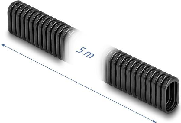 Image du produit Delock Gaine de protection de câble en plastique de forme ovale flexible 13,6 x 6,3 mm (Gaines pour câbles, 500 cm)