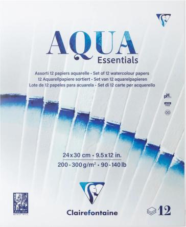 Image du produit Clairefontaine Bloc assorti 12 Papi ers Aquarelle 24x30 (300 g/m², 12 x)