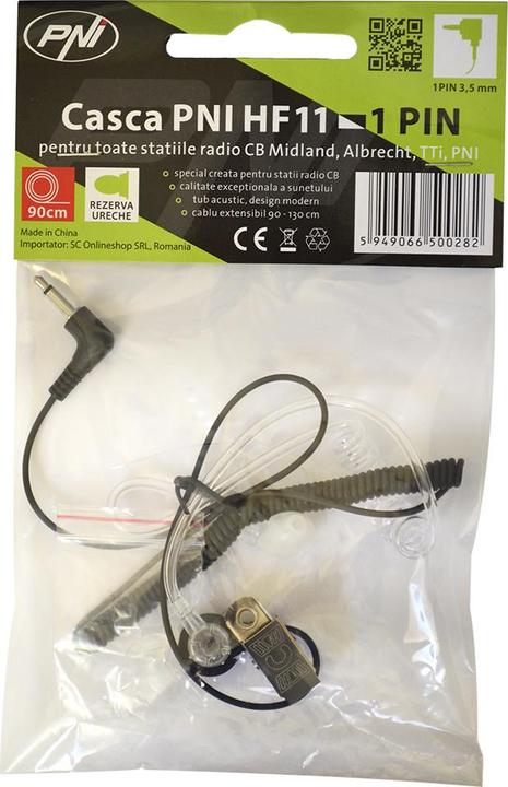 Actual product image PNI CB radio Escort HP 8024 ASQ power supply 12V-24V + HF11 headset with 1 pin