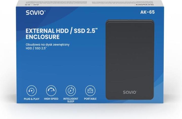 Actual product image Savio 2.5 External HDD/SDD enclosure USB 3.0 AK-65 (2.5")