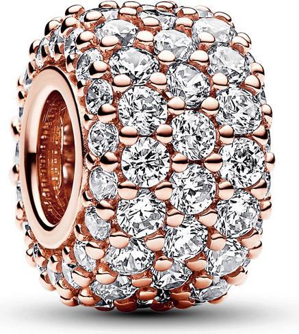 Immagine prodotto Pandora Charm scintillante a tre file di pavé (Lega metallica placcata oro rosa)