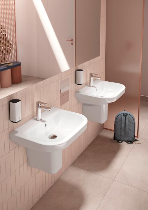 Produktbild Duravit D-Code Waschtisch, mit Hahnloch, mit Überlauf, 600x460x165mm, Weiss Hochglanz (460 mm, 600 mm)