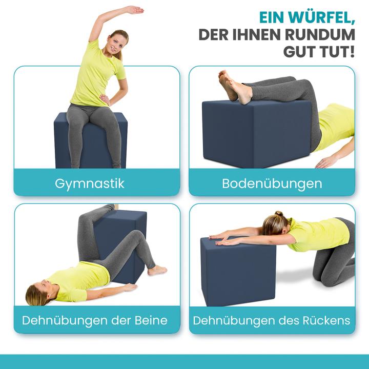 Actual product image Aktivshop Intervertebral disc cube, step support cube for step support, step bed with cover, fitness cube