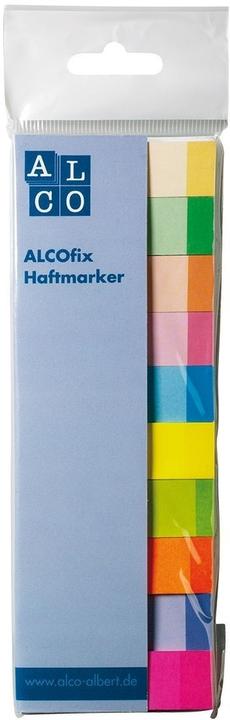 Alco Haftmarker Alcofix 6826 aus Papier, 15 x 50mm, 10 x 50 Blatt, Multicolorfarben