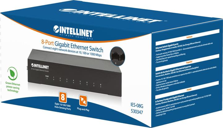 Image du produit Intellinet commutateur 8 ports Gigabit Ethernet (8 Ports)