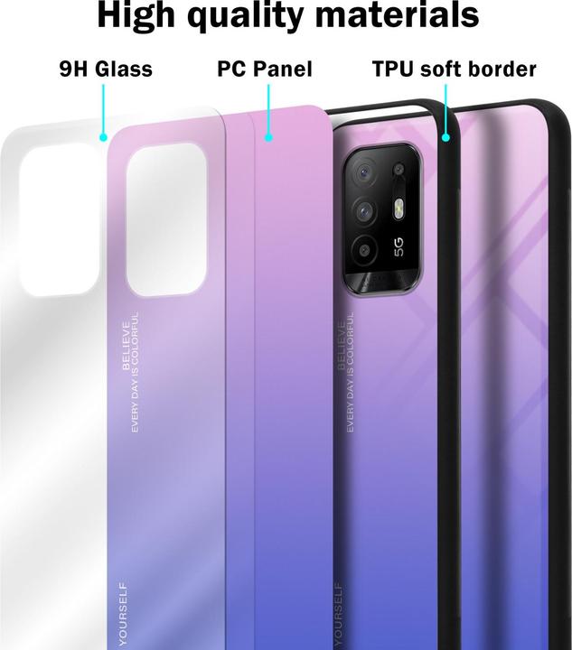 Actual product image Cadorabo TPU 2 colors glass envelope (Oppo A94 5G)