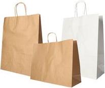Produktbild Papstar Papier-Tragetasche, 440 x 320 x 170 mm, braun aus Kraftpapier, 70 g/qm, Tragkraft: 9 kg, mit Tragek (25 Stück)