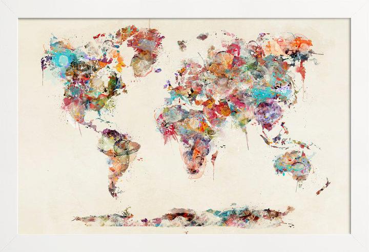 Immagine prodotto Juniqe Mappa del mondo acquerello (13 x 18 cm)
