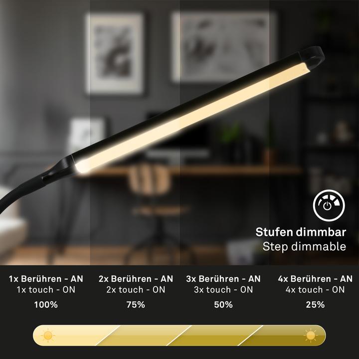 Actual product image Briloner LED table lamp, black, 1xLED platinum/6W (600 lm)