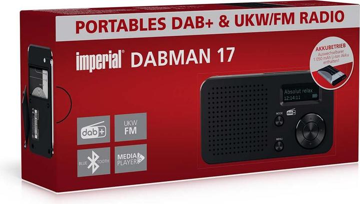 Produktbild Imperial DABMAN 17 DAB+ / FM Stereo Radio Schwarz (DAB+, FM, UKW, Bluetooth)