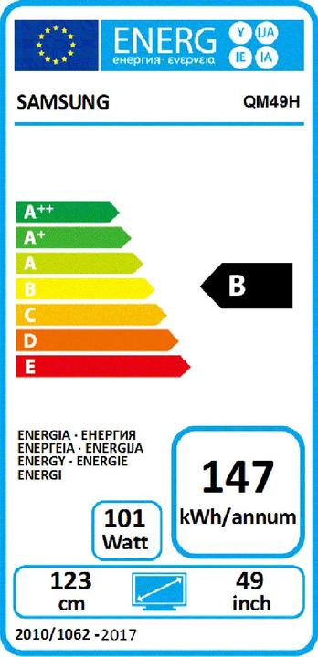 Energie-Label Samsung Qm49h (3840 x 2160 Pixel, 49")