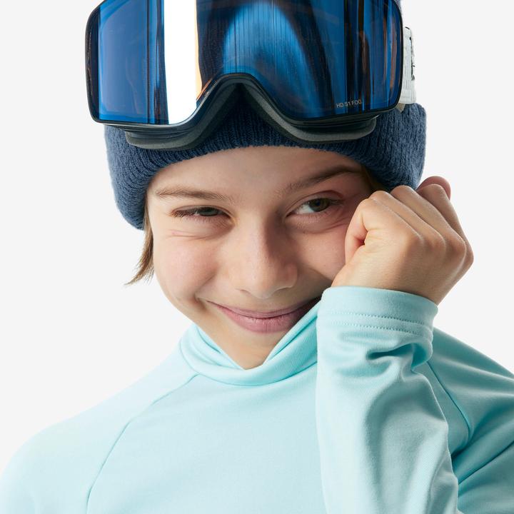 Actual product image Wedze Ski underwear functional shirt children high collar - BL 500 turquoise (3, 4)