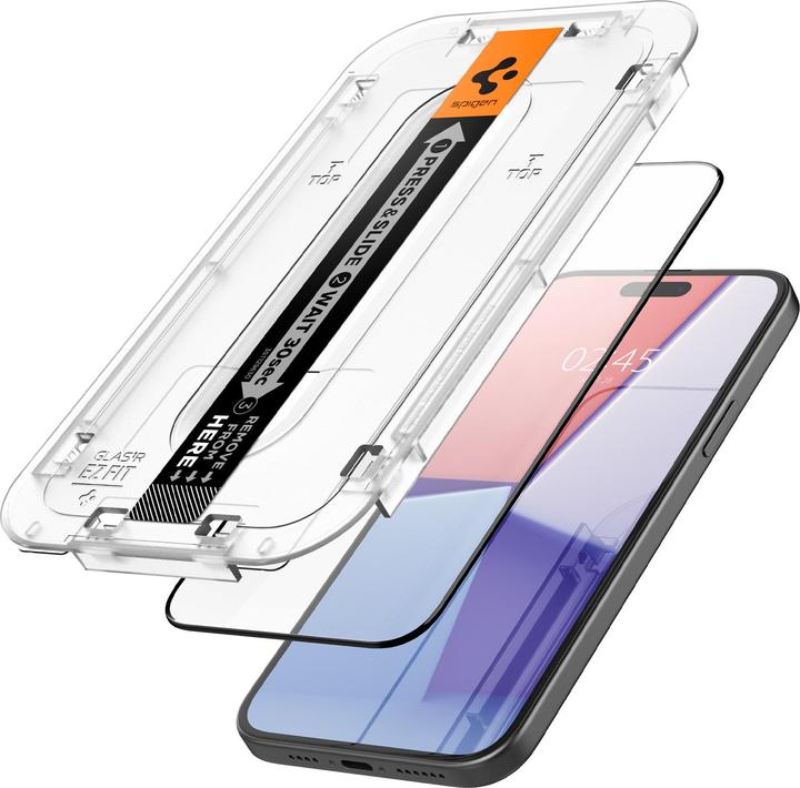 Produktbild Spigen GEHÄRTETES GLAS GLAS.TR „EZ FIT“ FC 2ER-PACK IPHONE 15 PLUS SCHWARZ (2 Stück, Apple iPhone 15 Plus)