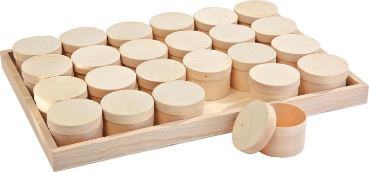 Image du produit VBS Boîtes en aggloméré XXL "Rondes" sur plateau, 24 pièces, Ø env. 6 cm