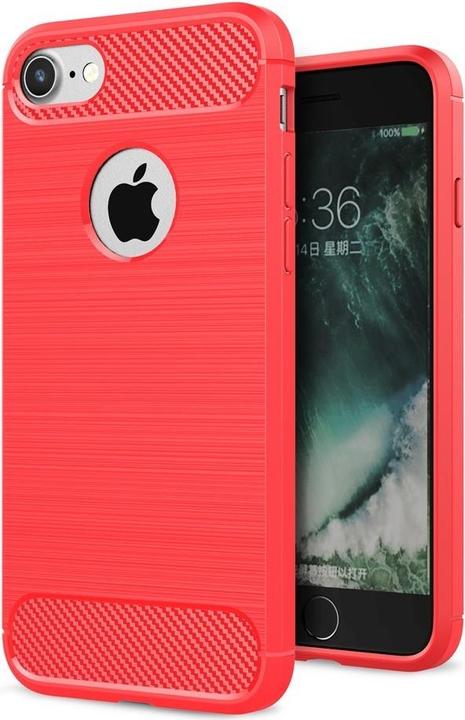 Produktbild Cover-Discount Silikon Gummi Case Metall Carbon Look (Apple iPhone 8, Apple iPhone SE, Apple iPhone 7)