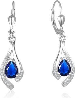 Beneto Gorgeous silver earrings with darkue zircons AGUC2693-DB (L)