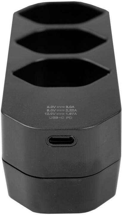 Image du produit Steffen Adaptateur multiple MANTA 3xT13 + 1xUSB-C PD pivotant 320° sw (USB-C, Type 13, 13 x)